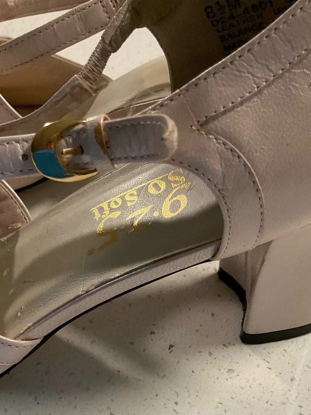 9.2.5 Women's Blush Pink T-Strap Comfort Heels